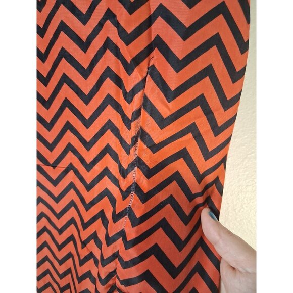 Dinamit Golden Jeans Sheer Blouse Boho Glam Retro Y2K Black Orange Sz 1X Women's - Picture 4 of 6